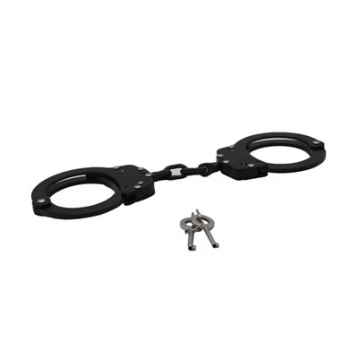 Esposas de doble llave de policía de metal de estilo clásico de acero al carbono